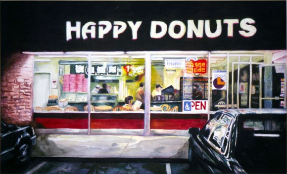 Happy Donuts, watercolor painting (sold)