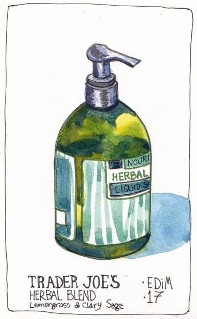 EDiM 17 Hand soap, ink and watercolor, 7x5 in