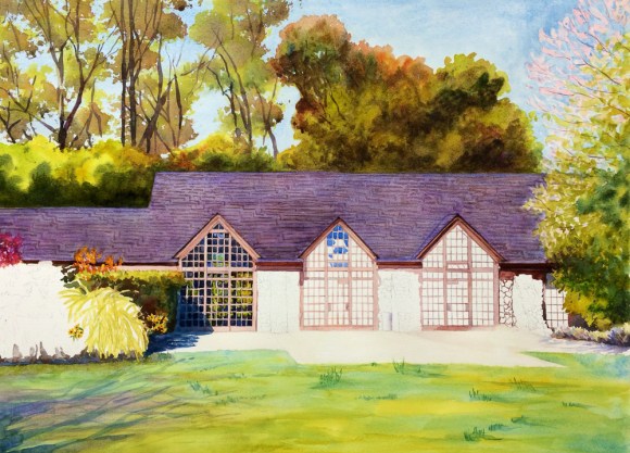 Brazillian Room, Tilden Park, WIP # 2, Watercolor, 22 x 30 in