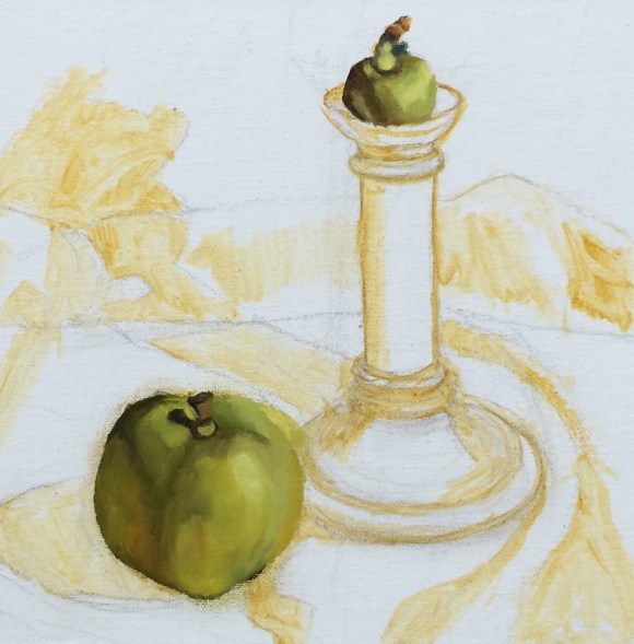Candlestick and Apples, WIP