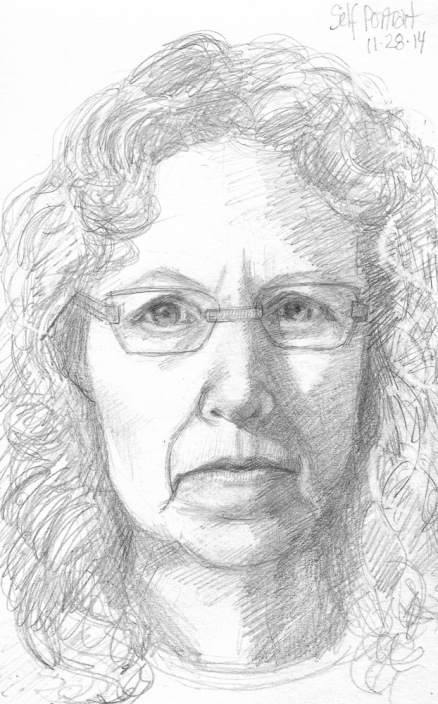 End of Journal Self Portrait, graphite, 8x5"
