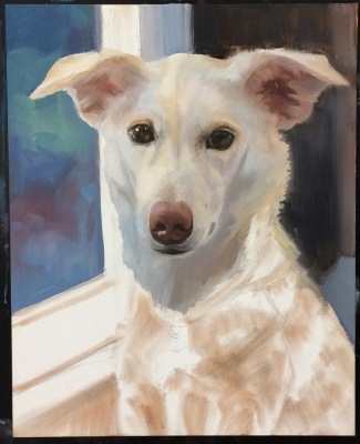 Millie-Painting blocked in and first layer started.