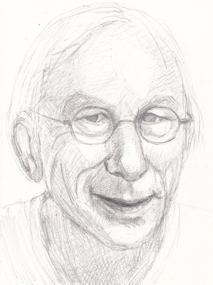 Sketch of Jan Jaap for Julia Kaye's Portrait Party, graphite, 9x6.5"