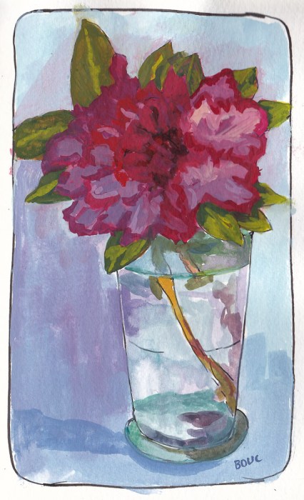 Azalea in Gouache, 7x5 x 5.5 inches