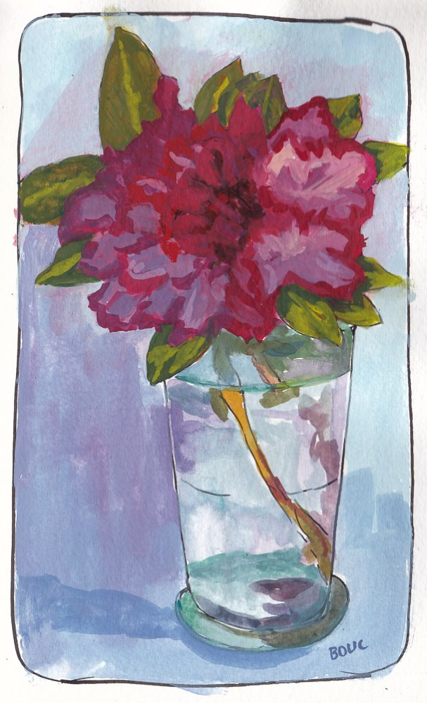 Azalea in Gouache, 7x5 x 5.5 inches