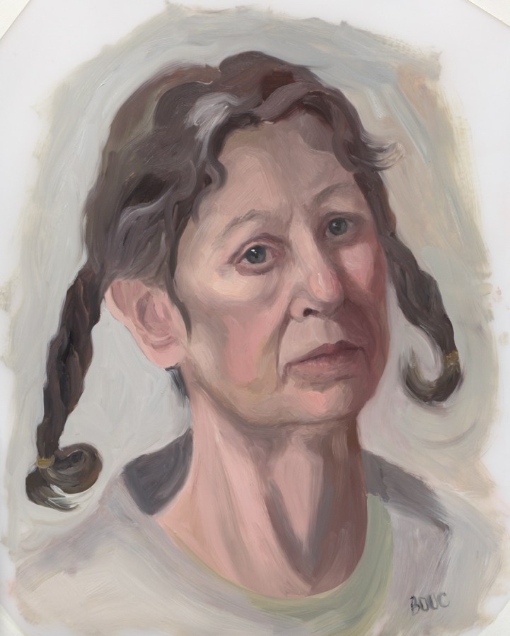 Self-Portrait, Zorn Palette, oil on Mylar, 12x9 inches