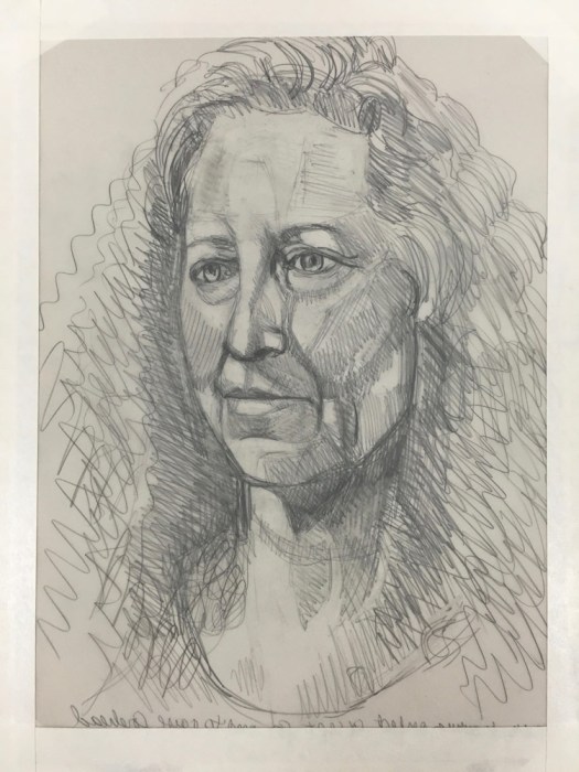 #14, drawing for #15, graphite on Vidalon, 12x9