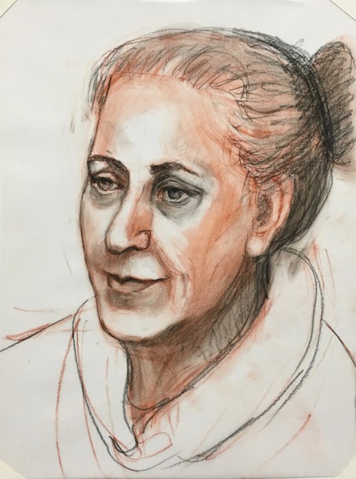 #19, drawn from life, completed, conte on Vidalon, 12x9"