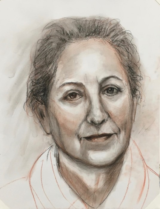 #20, drawing for #21 and #22, conte on Vidalon, 12x9"