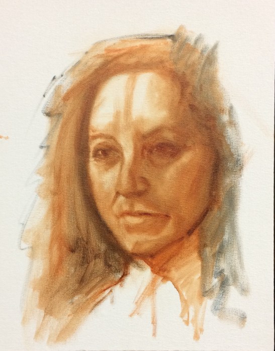 #4 start, oil on panel, 12x9