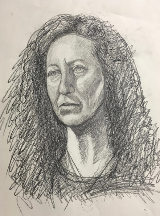 #9, graphite on Vidalon, 14x11"