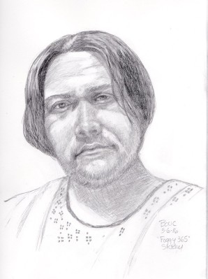 Artist known as "Foggy 365" in the hospital, graphite and conte pencil