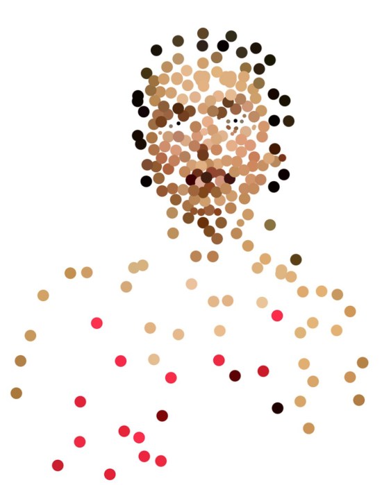 Original photo reference with color spots in Photoshop