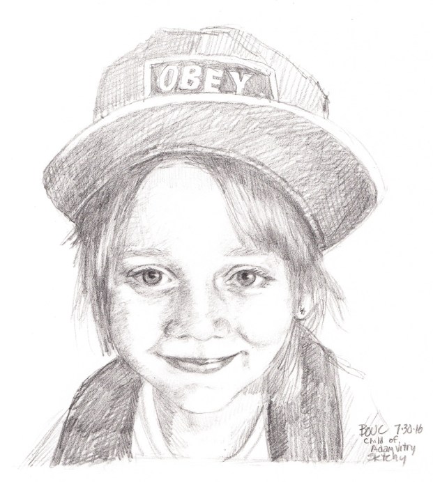 Sketched in pencil from photo on Sktchy, 10x8"