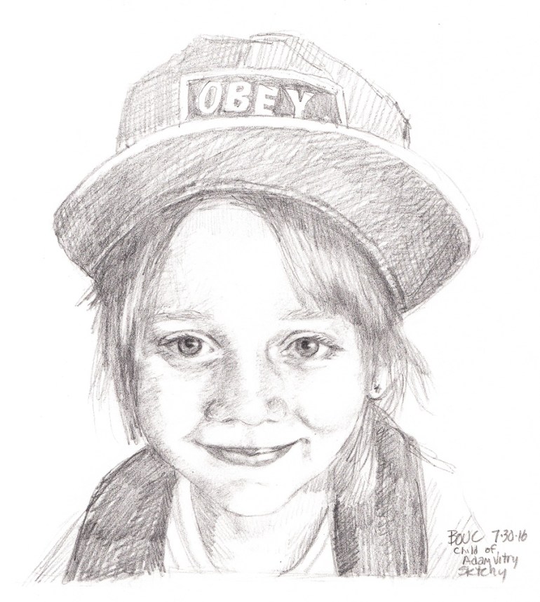 Sketched in pencil from photo on Sktchy, 10x8"