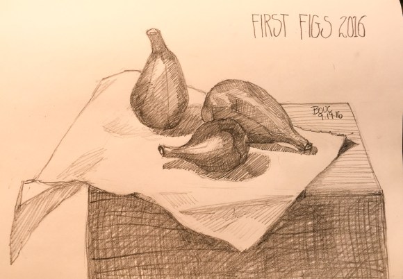 First Figs of 2016, 2B Pencil in 8x10 Moleskine