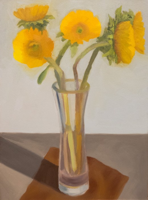 Sunflower Attempt 2, Oil on Arches Oil Paper