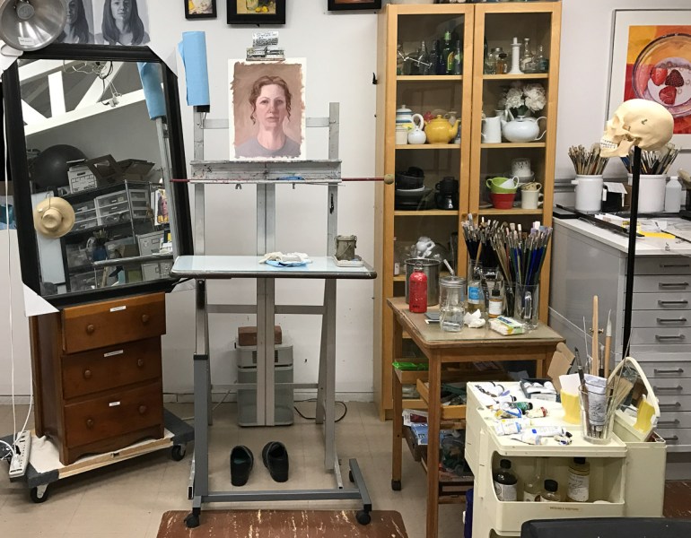 Studio set-up with mirror