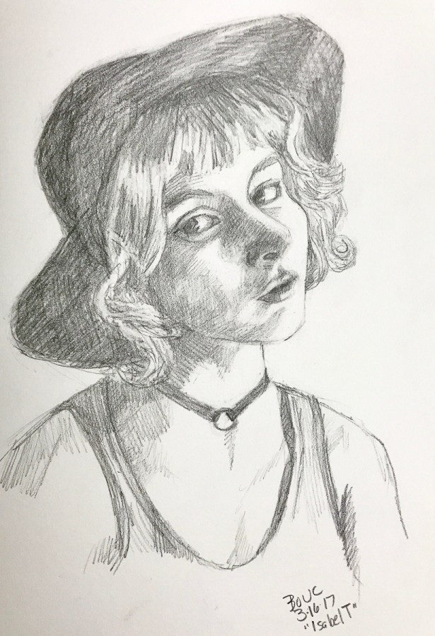 Isabel T, from Sktchy photo reference, graphite, 12x9"