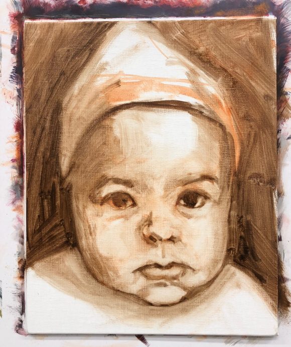 Toa, initial stage of painting