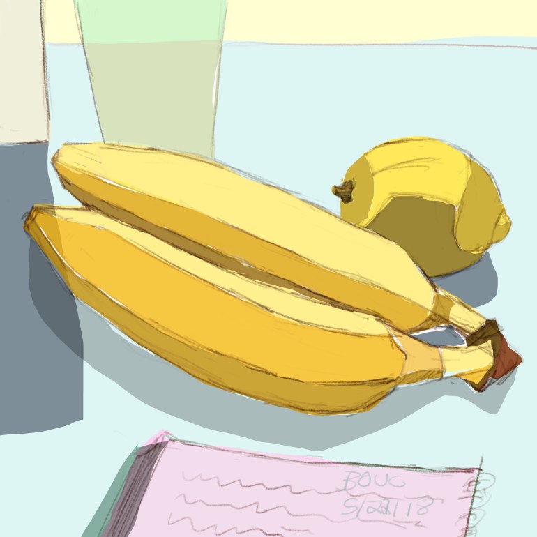 Drawing before breakfast: I sketch whatever is on my dining room table before breakfast. Often they’re unfinished because I get too hungry or have to hurry off somewhere.