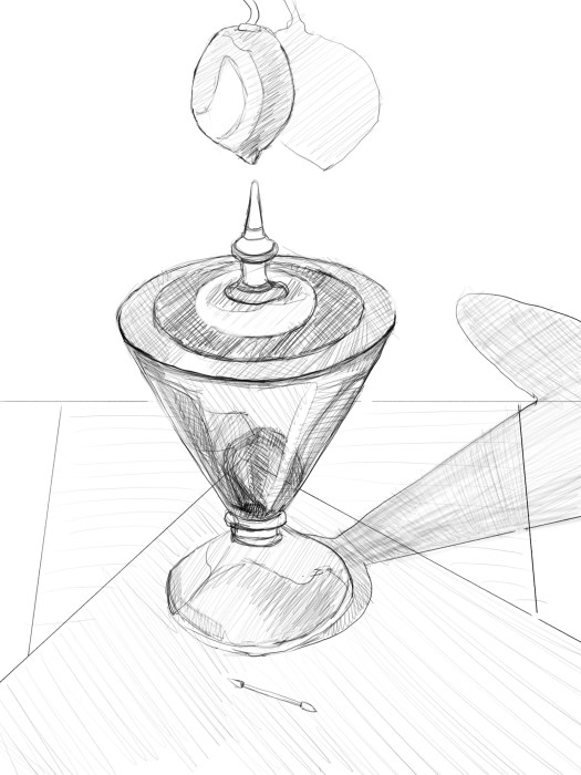 Initial sketch in Procreate on the ipad