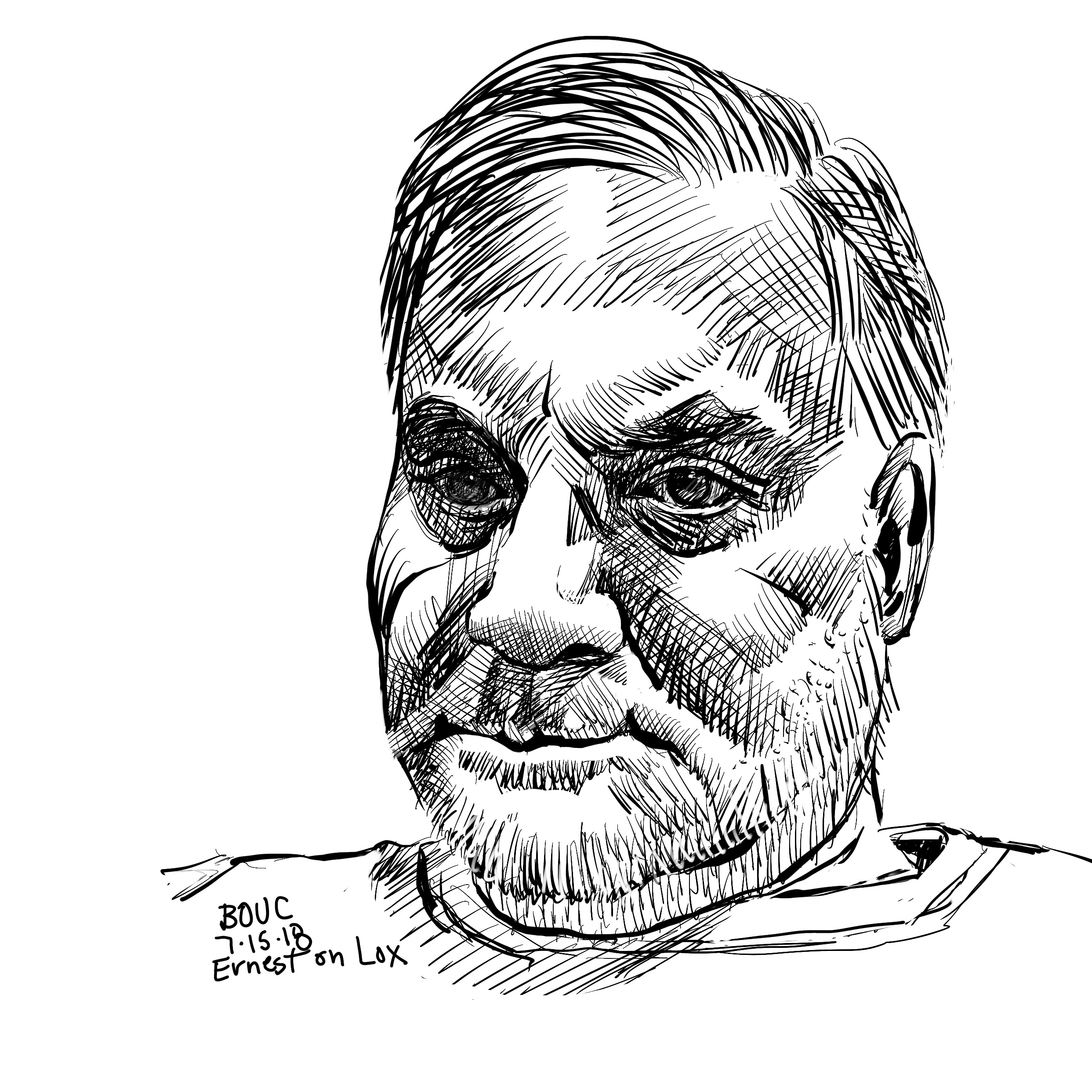 Procreate Sketch of Ernest from Sktchy