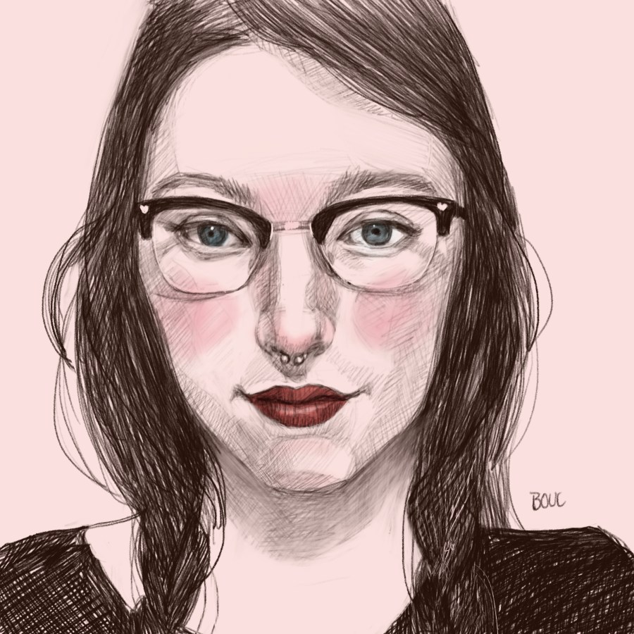Sketch of artist Makenna Snyder drawn and colored in Procreate