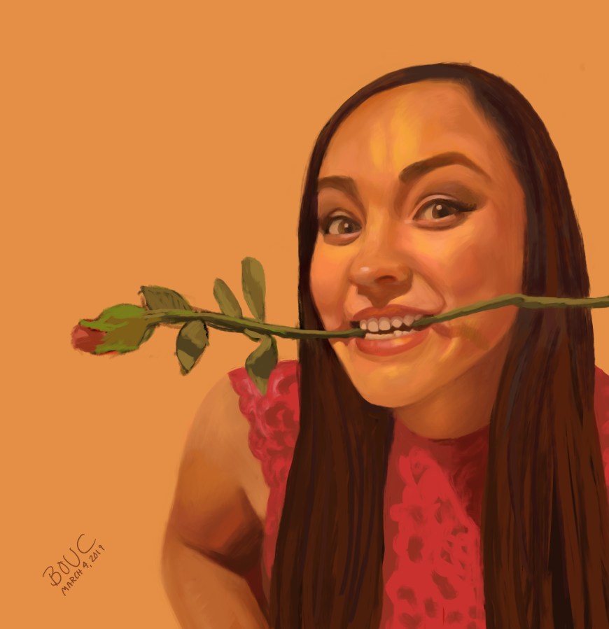 Valentine Portrait of Jessica, Procreate on iPad 