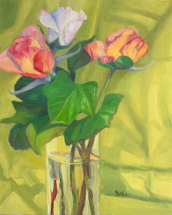 "Spring Rose Series #1”, Oil on Linen Panel, 10×8”
