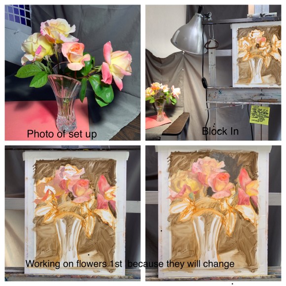 Photo reference and initial block in stages