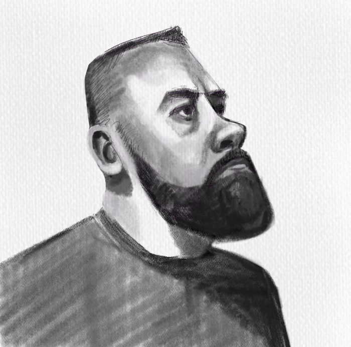 Sketch of H. J. Haggerty from Sktchy in Procreate