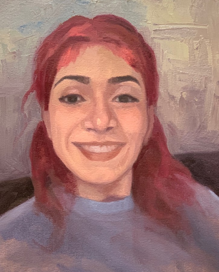 Icky background in with palette knife