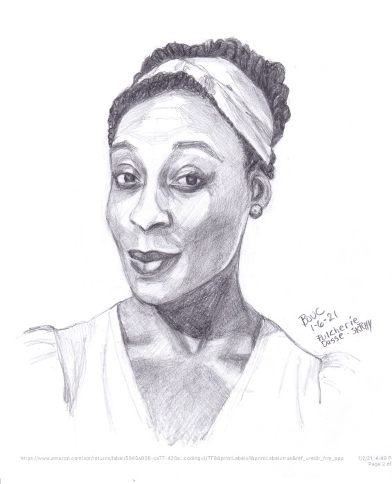 Pulcherie, Graphite pencil on recycled printer paper, 11 x 8 inches