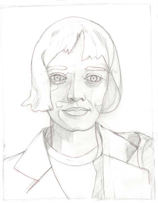 Initial sketch for painting of Kate K.