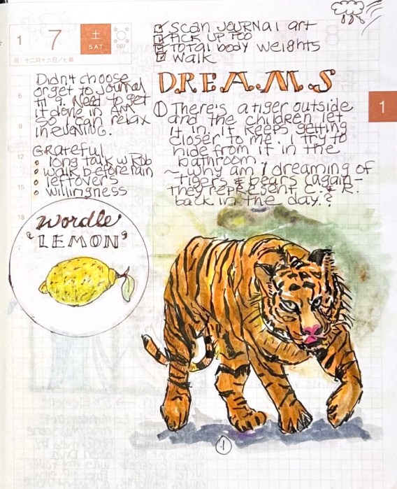 Wordle LEMON and tiger dream illustrated